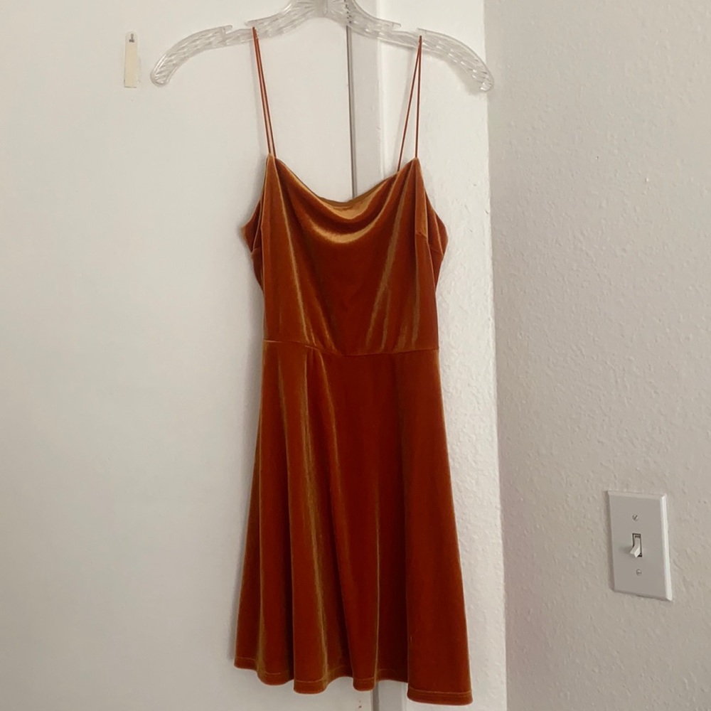 Urban Outfitters Orange Velvet Dress
